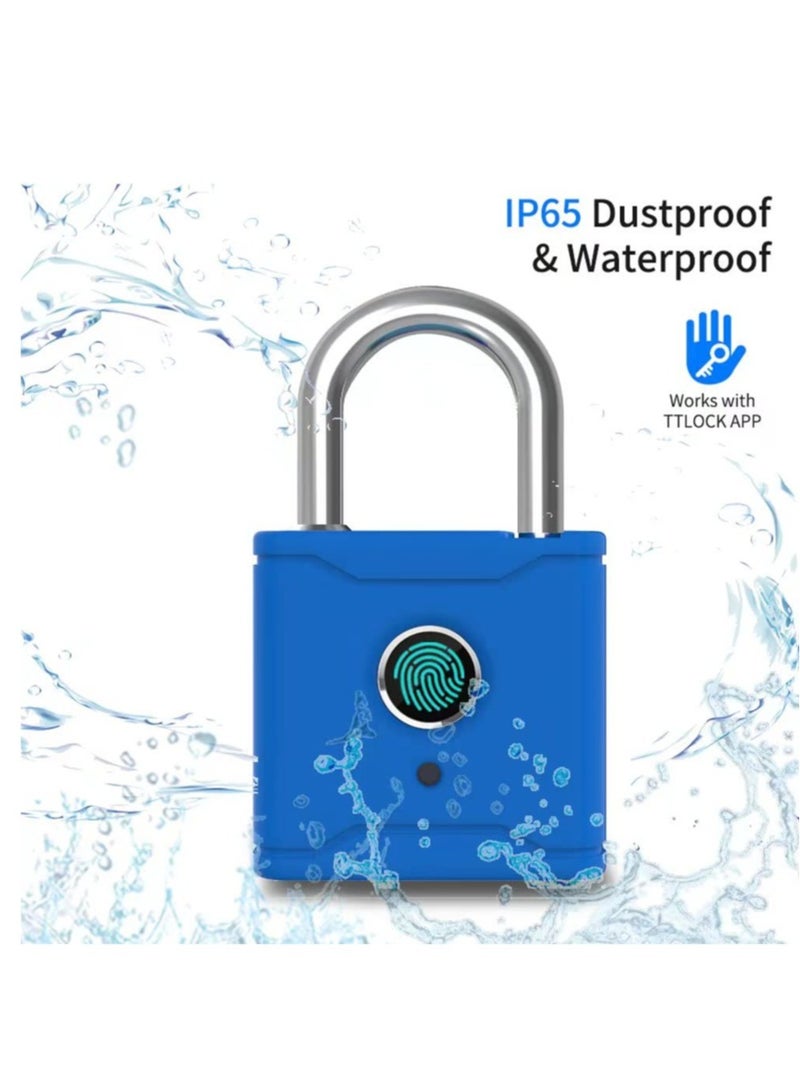 Zikra Fingerprint Padlock, Locker Lock Bluetooth Thumbprint Lock, Smart Padlock, Water Resistant, USB Rechargeable,Suitable for Gym,Outdoor,Warehouse, Sports,Suitcase, Bike, School, Fence and Storage - Image 2