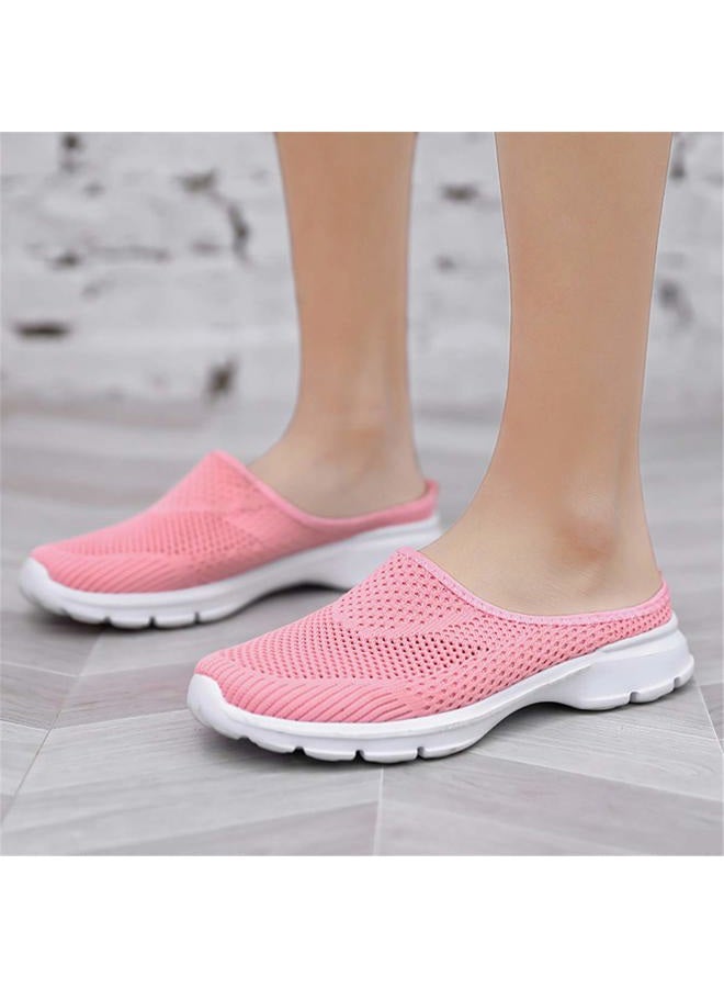 ChicWind Womens Garden Clogs Slip-on Backless Sneaker Mules Shoes Pink 8 - Image 3