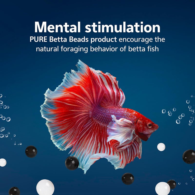 Aqueon PURE Betta Beads, Water Care for Unfiltered Aquariums, Maintains Clear Water and Helps Breakdown Organic Sludge, Black & White - Image 2