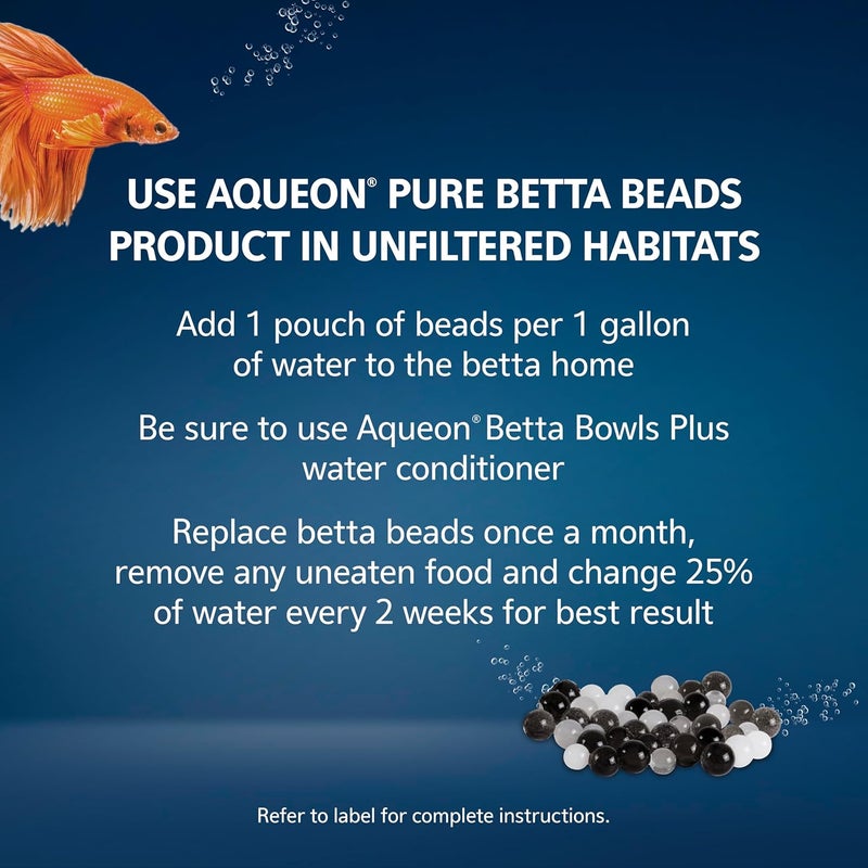 Aqueon PURE Betta Beads, Water Care for Unfiltered Aquariums, Maintains Clear Water and Helps Breakdown Organic Sludge, Black & White - Image 5