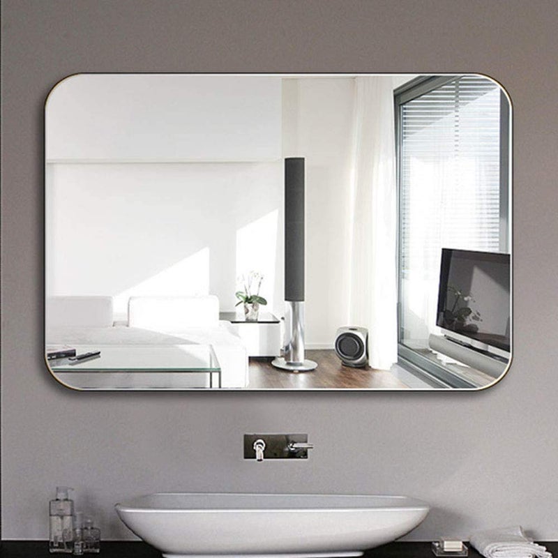 SDG Frameless Mirror N45 18 x 24 Inch with Beveled Edges Suitable for Bathroom Unframed Wall Mount Rectangular Silver