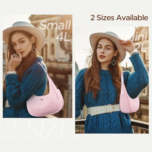 Babysun Women Nylon Crescent Bag 4L Underarm Shoulder Purse Women's Shoulder Handbags Small Tote Bag, Pink - Image 2