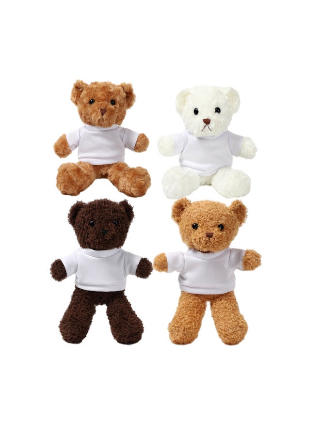 Heat Transfer LogoT-shirt Teddy Bear Sublimation Sublimation Plush Dressing Teddy Bear Doll-Color:Black Bear-Height:25cm - Image 2