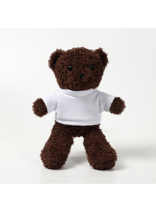 Heat Transfer LogoT-shirt Teddy Bear Sublimation Sublimation Plush Dressing Teddy Bear Doll-Color:Black Bear-Height:25cm - Image 1