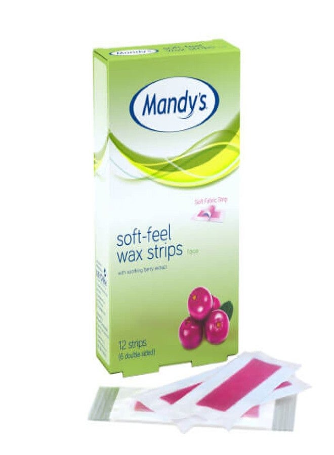Mandy's Mandy’s Soft Feel Wax Strips for Face – Hair Removal Facial Waxing Strips – 6 Double Sided Fabric Strips - Image 1
