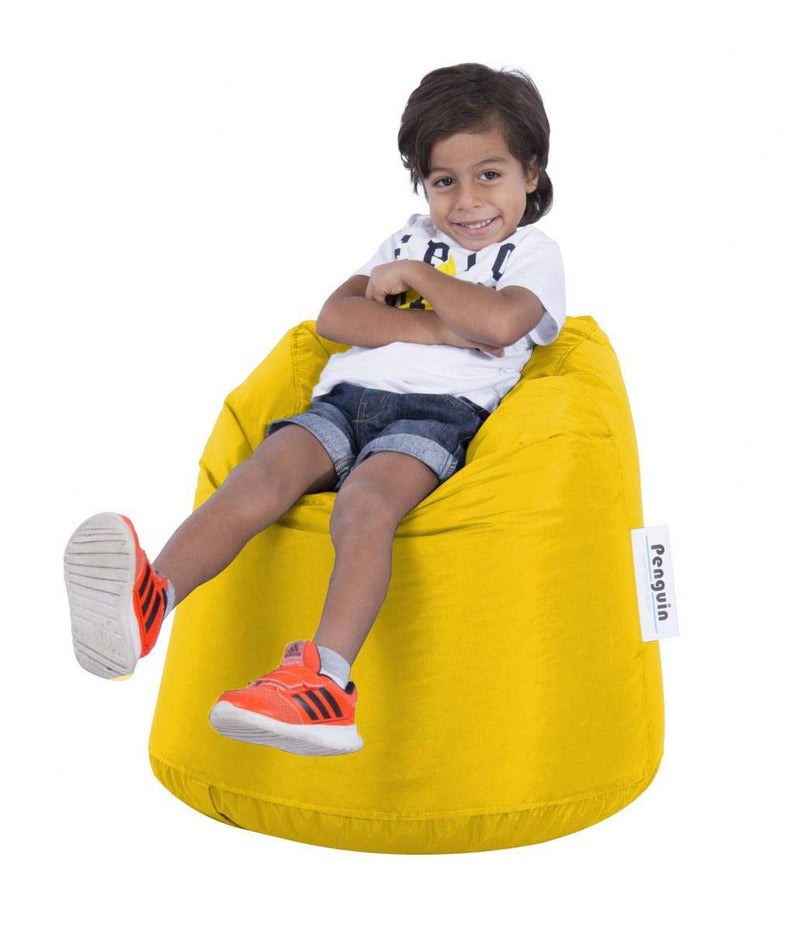 Penguin Baby Bean Bag Chair Waterproof - 40 x 60 cm - Comfortable Soft Seat for Kids Room & Nursery - Yellow - Image 1