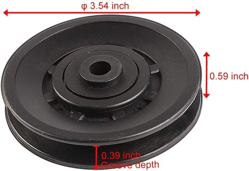 Topfinder 90mm(3.54inch) Universal Bearing Pulley Wheel for Cable Machine Gym Equipment Part Garage Door (2 PCS) - Image 2