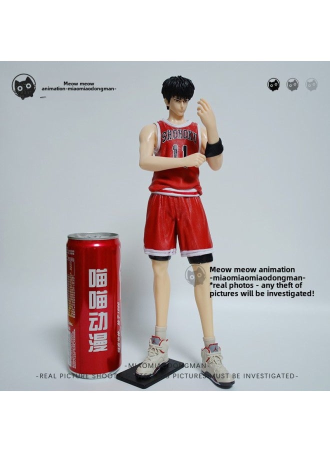 Dropshipping/Slam Dunk Figure Extra Large Set Of Sakuragi Hanamichi Rukawa Maple Red Wood Qingzi Xiangbei Basketball-Color:True Fragrance Society-qingzi-28cm-opp Bag