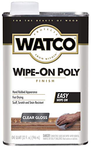 Watco 68041 Wipe-On Polyurethane Finish, Quart, Clear Gloss - Image 1