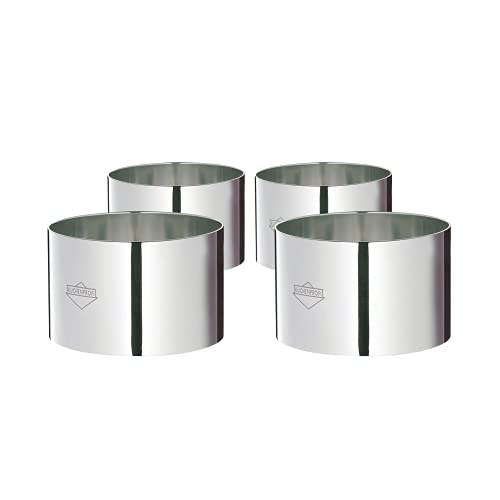Küchenprofi Stainless Steel Cooking Rings, Set of 4 Plating and Forming Ring Molds, 3 Inches - Image 1