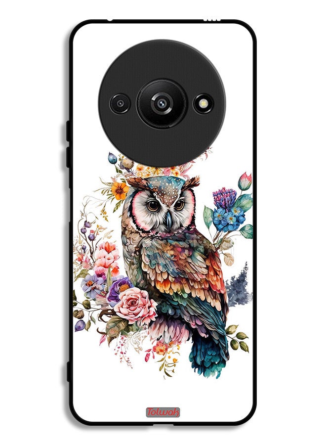 Tolwak Xiaomi Redmi A3 4G Protective Case Cover Owl Abstract Art - Image 1