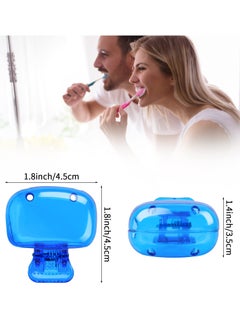 KHAJUL 4 PCS Travel Toothbrush Head Covers, Toothbrush Protector Cap, Brush Pod Case, Protective Portable Plastic Clip for Household Travel, Camping, Bathroom, School, Business (Blue/Green/Grey/Red)  - Image 2