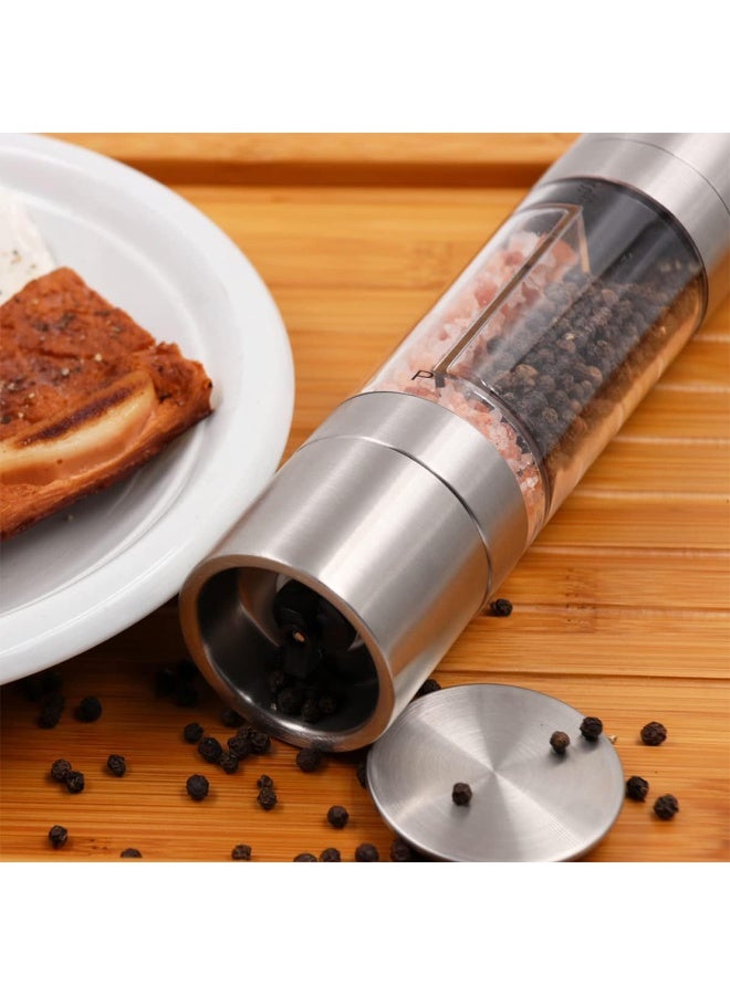 كيلا 2 in 1 Salt and Pepper Grinder with Adjustable Ceramic Rotor, Stainless Steel Salt Grinders and Pepper Mill for Kitchen, Outdoor Barbecue - Image 3