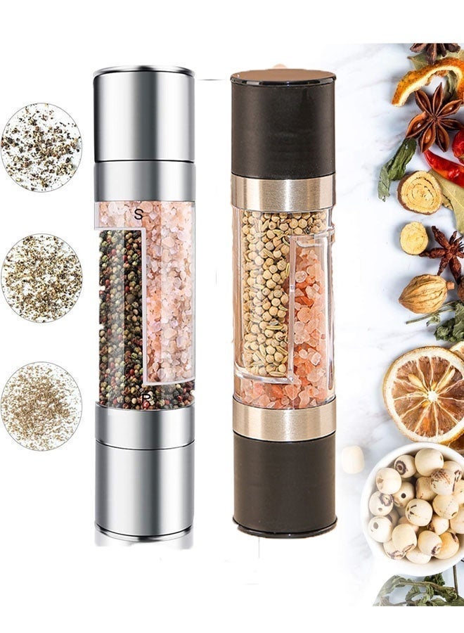 كيلا 2 in 1 Salt and Pepper Grinder with Adjustable Ceramic Rotor, Stainless Steel Salt Grinders and Pepper Mill for Kitchen, Outdoor Barbecue - Image 1