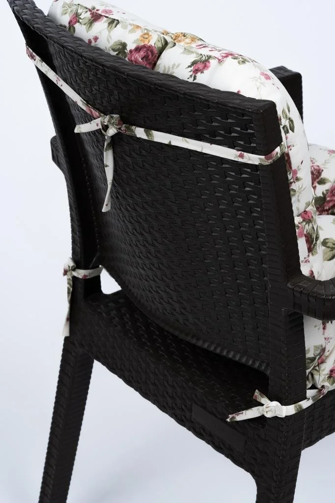 Altın Pamuk Neva Pofidik Floral Backed Chair Cushion Special Stitched Laced 44x88 Cm