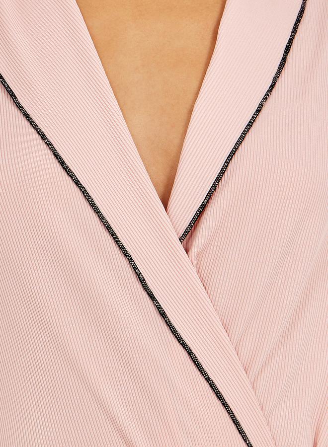 Styli Mono Contrast Edge Rib Robe  - Image 3