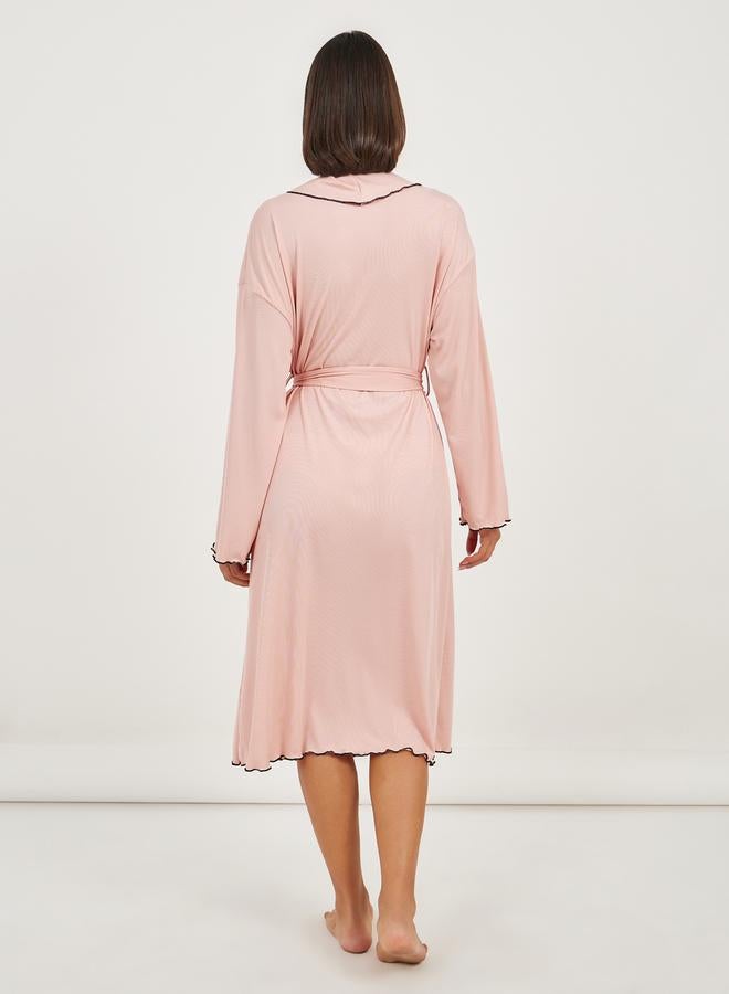 Styli Mono Contrast Edge Rib Robe  - Image 4