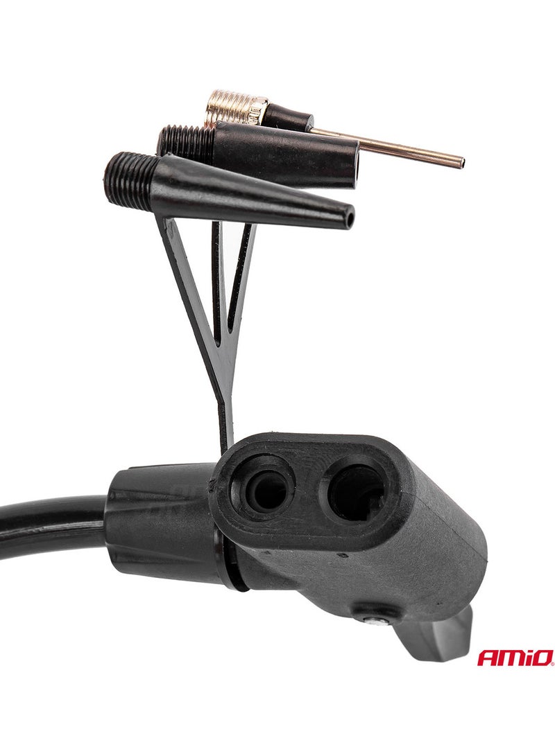AMIO HQ Single piston O55mm foot pump with pressure gauge and adapters PU06 - Image 2