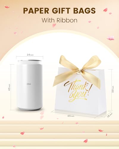DOYIDE 60 Pack Small Thank You Gift Bags 45x18x39in Party Favor Bags Boxes with Bow Ribbon Small Paper Gift Bags with Gold Foil Printed Mini Candy Treat Bags for Birthday Wedding Party Holiday - Image 5