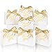 DOYIDE 60 Pack Small Thank You Gift Bags 45x18x39in Party Favor Bags Boxes with Bow Ribbon Small Paper Gift Bags with Gold Foil Printed Mini Candy Treat Bags for Birthday Wedding Party Holiday - Image 1
