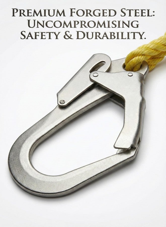 NIBIRU - Your Safety Our Duty حزام أمان وحزام تسلق كامل للجسم من نيبيرو (حبل أمان واحد، خطاف فولاذي للسقالات) للحماية من السقوط في الصناعات الإنشائية، مناسب للعمال الكهربائيين وعمال خطوط الكهرباء وعمال الطلاء. قابل للتعديل (مقاس حر). - Image 4