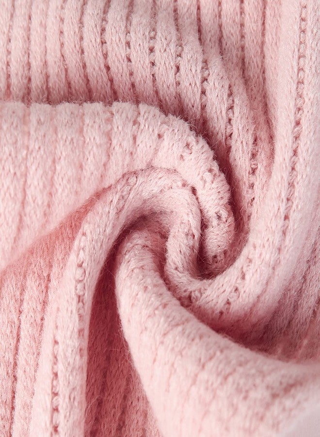 BEARUN Kids Knit Scarf Winter Fashion Solid Color Toddler Baby Scarves Neck Warmer Tassel Scarf for Boys Girls Pink - Image 4