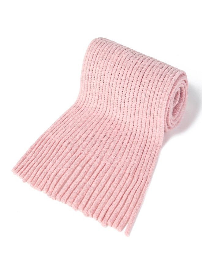 BEARUN Kids Knit Scarf Winter Fashion Solid Color Toddler Baby Scarves Neck Warmer Tassel Scarf for Boys Girls Pink - Image 3