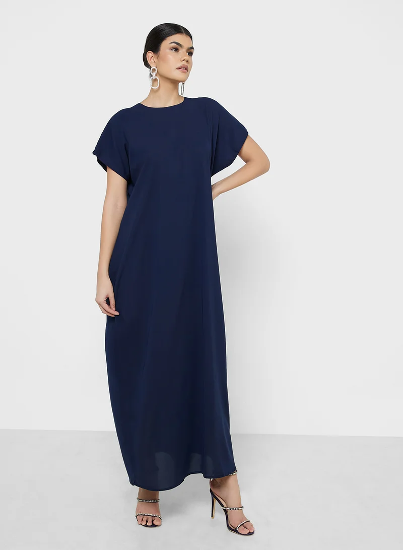 خزانة Shimmer Trim Abaya With Inner Dress & Sheila