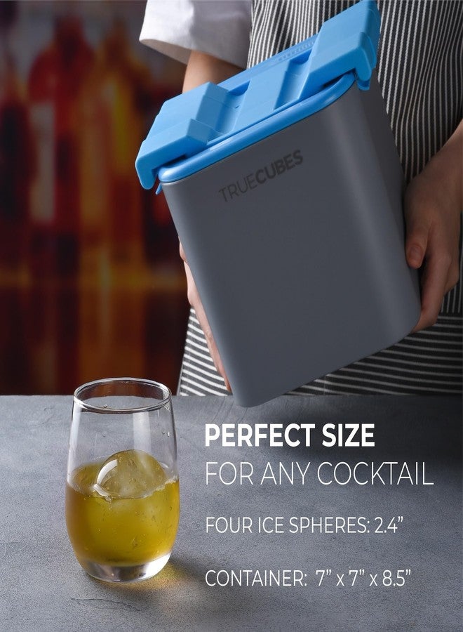 TRUE CUBES Crystal Clear Ice Sphere Ball Maker with Storage Bag - 4 Large Clear Ice Sphere Balls for Cocktails, Drinks & Whiskey - BPA-Free Silicone Sphere Ice Sphere Balls Mold - Image 4