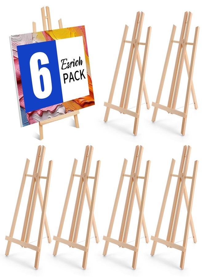ESRICH 6Pack16 Inch Easel Stand,Table Top Easel for Painting, Wooden Tabletop Display Easels,Painting Easel Stand for Portable Canvas Photo Picture Sign,Holder Kids Artist Adults Students Classroom - Image 1