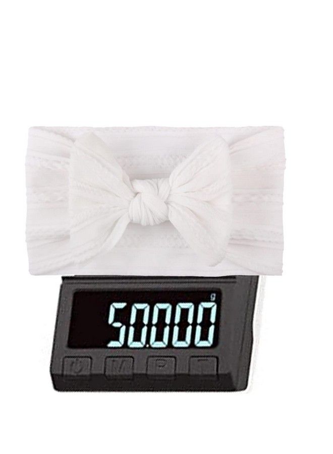 Syga Baby Girls Jacquard Soft Nylon Headbands Hairbands Hair Accessories Bow Headband For Newborns Infants Toddlers And Kids 0 3 Years (White) - Image 5