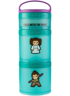 Whiskware Star Wars Stackable Snack Containers for Kids and Toddlers, 3 Stackable Snack Cups for School and Travel, Princess Leia and Rey