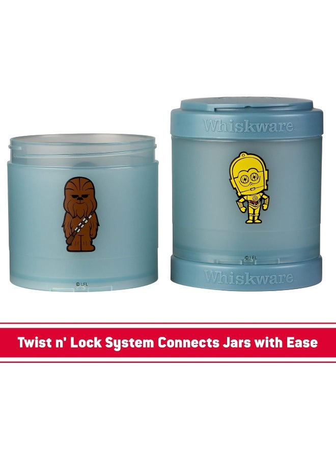 Whiskware - Whiskware Star Wars Stackable Snack Containers for Kids and Toddlers, 3 Stackable Snack Cups for School and Travel, Princess Leia and Rey - Image 1