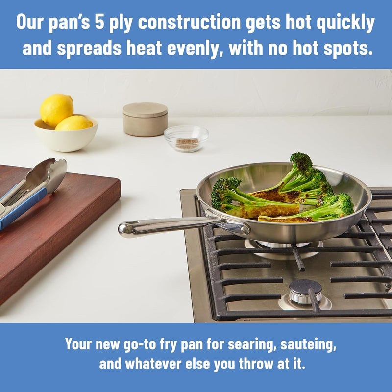 Misen 5-Ply Stainless Steel 6" Frying Pan - Professional Cookware for Induction, Gas and Electric - Dishwasher Safe, Oven Safe to 800°F - Durable, Versatile, Even Heating - Image 2