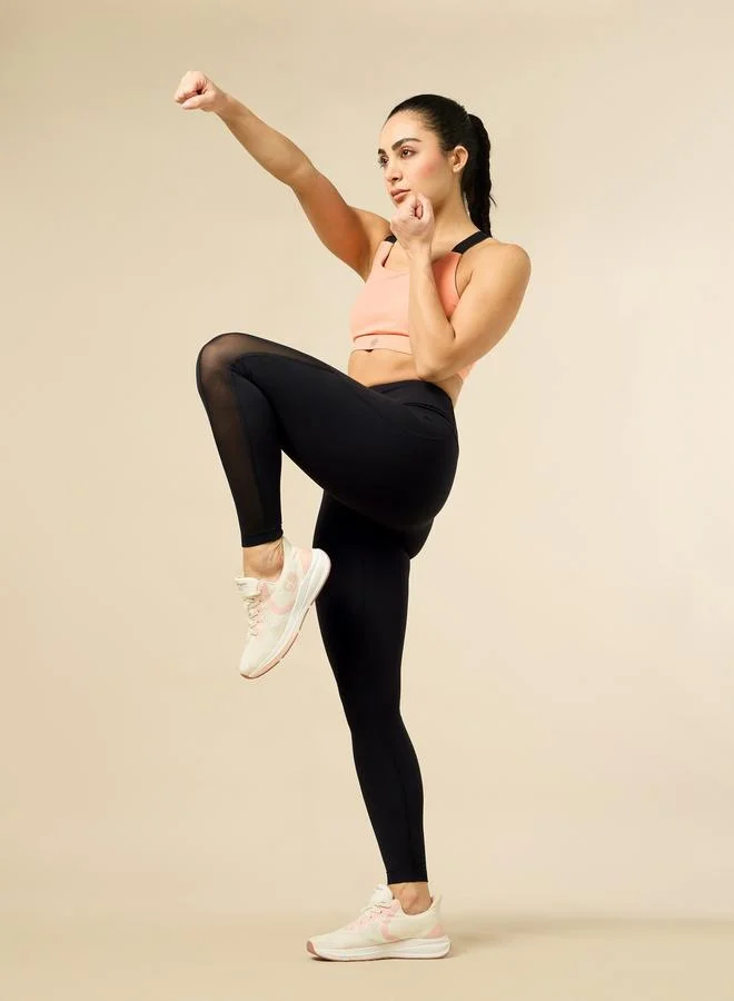 Cult Women Black Mesh Panel Leggings