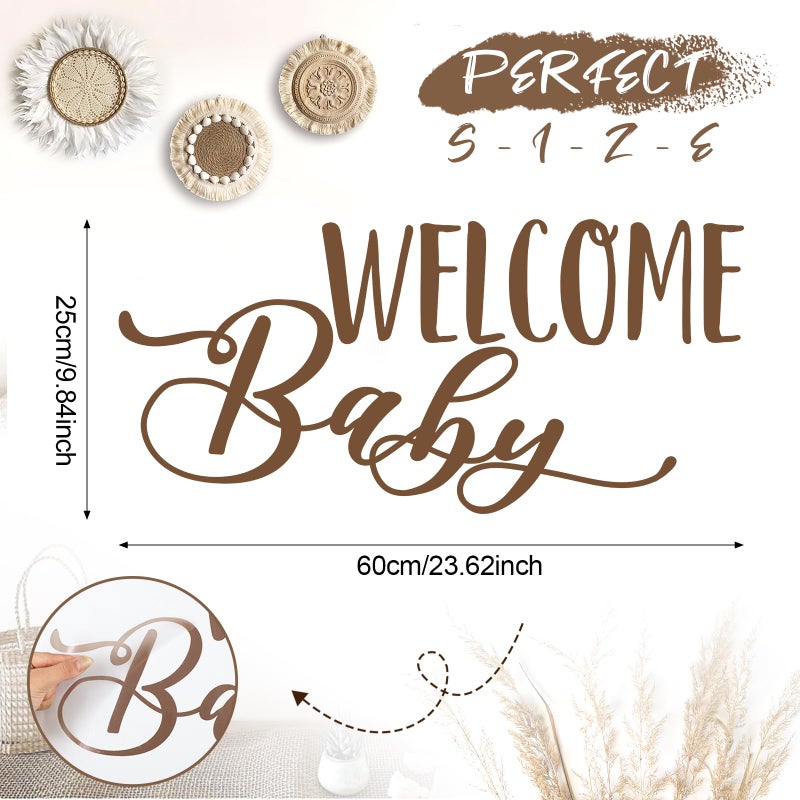 Dunzoom Welcome Baby Shower Decal Sign - Pregnancy Gender Reveal Stickers Boy or Girl for Wall Balloon Arch Backdrop - Image 2