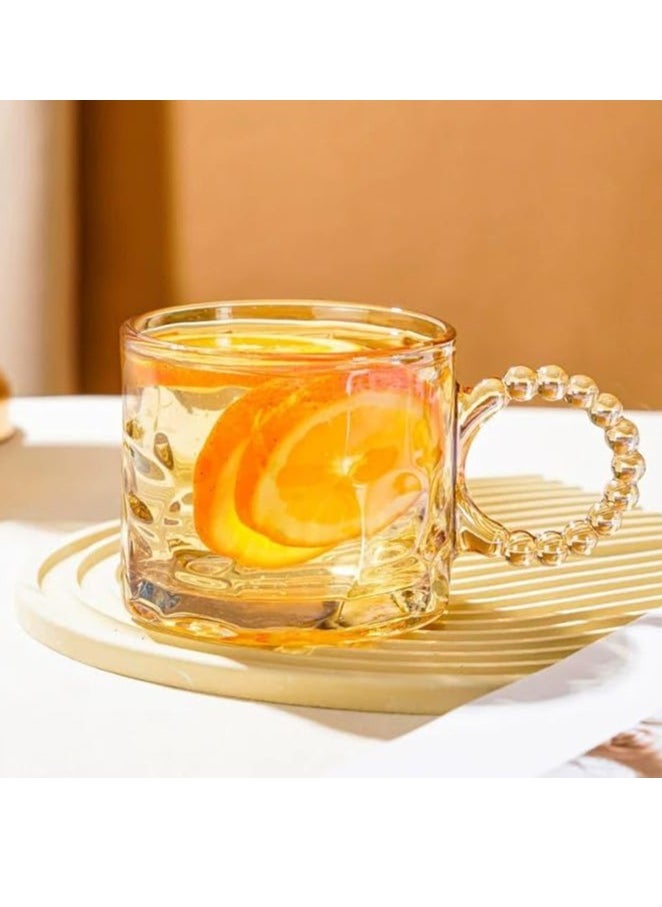 Large Glass Cup for Hot and Cold Drinks, Soup Cup, Double Duty, with Handle, Perfect for Coffee, Tea, Milk 320ML