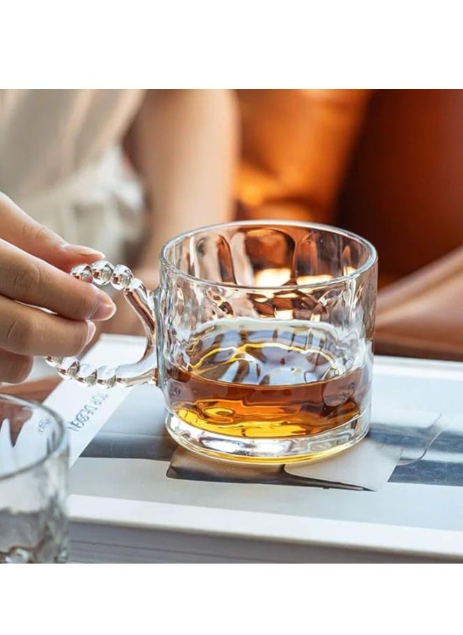 Large Glass Cup for Hot and Cold Drinks, Soup Cup, Double Duty, with Handle, Perfect for Coffee, Tea, Milk 320ML