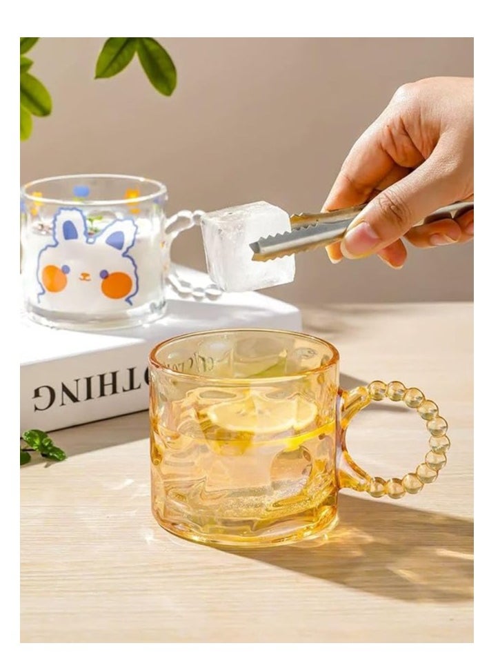 Large Glass Cup for Hot and Cold Drinks, Soup Cup, Double Duty, with Handle, Perfect for Coffee, Tea, Milk 320ML