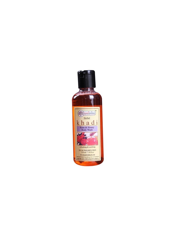 KHADI RISHIKESH Herbal Rose & Honey Body Wash - (210Ml Pack) for Women and Men New Edition - Image 1