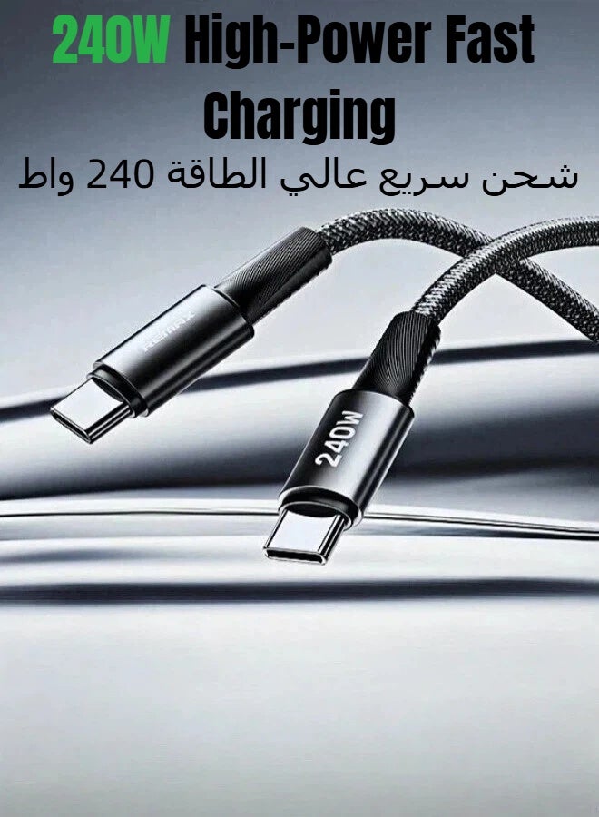 REMAX CB25 USB Type C to USB Type C 240W PD Fast Charging Braided Cable 1.2M, for iPhone, iPad, MacBook, Samsung Galaxy, Google Pixel & All USB Type C Devices - Image 5