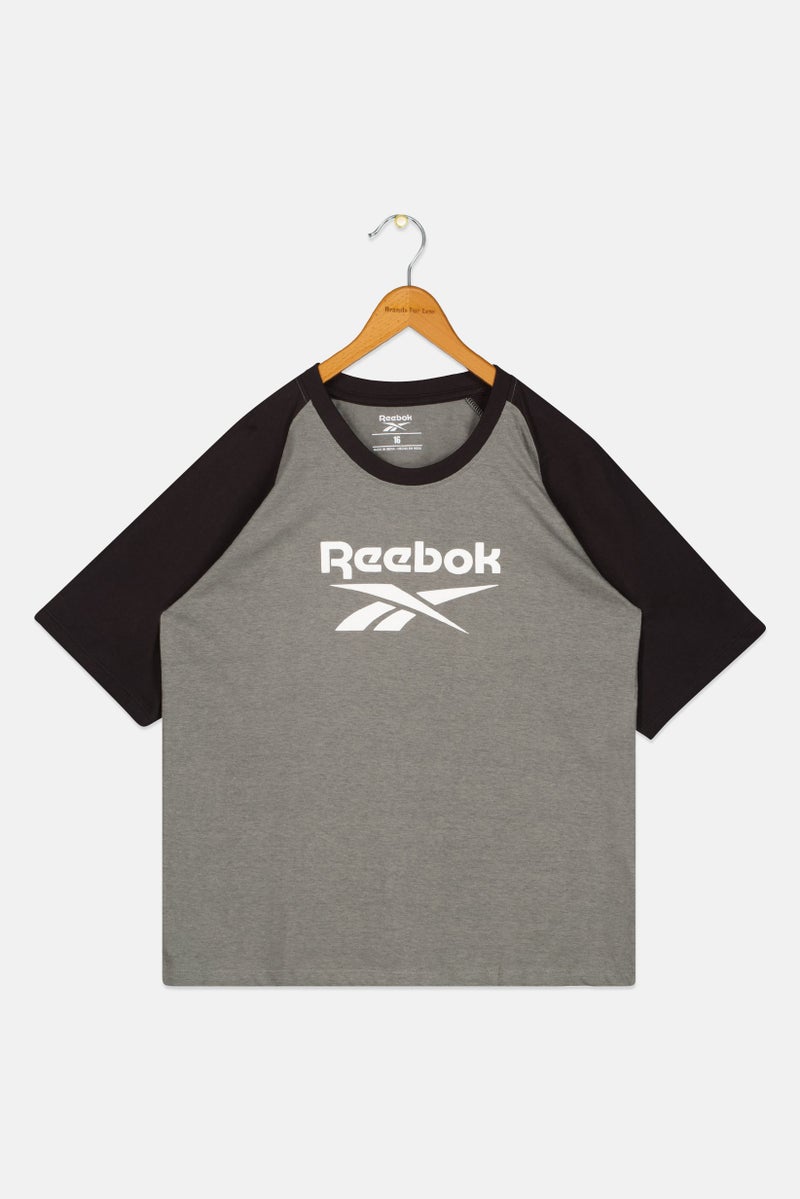 Reebok Kids Boy Sportswear Fit Short Sleeve Outdoor T-Shirt, Grey - Image 2