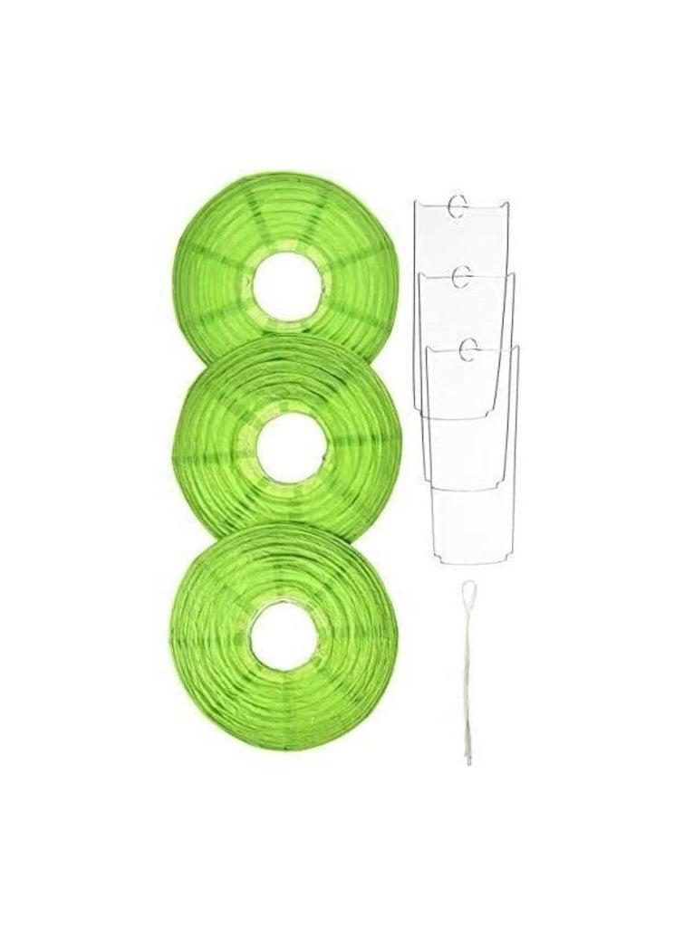 Amscan - Amscan 24055 53 55 20 cm Kiwi Round Paper Lanterns - Image 1