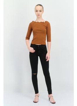 Bershka Women Skinny Fit Push Up Denim Jeans, Black  - Image 4