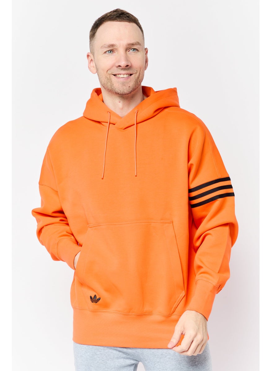 adidas Originals Men Sportswear Fit Long Sleeve Outdoor Hoodie, Orange  - Image 1