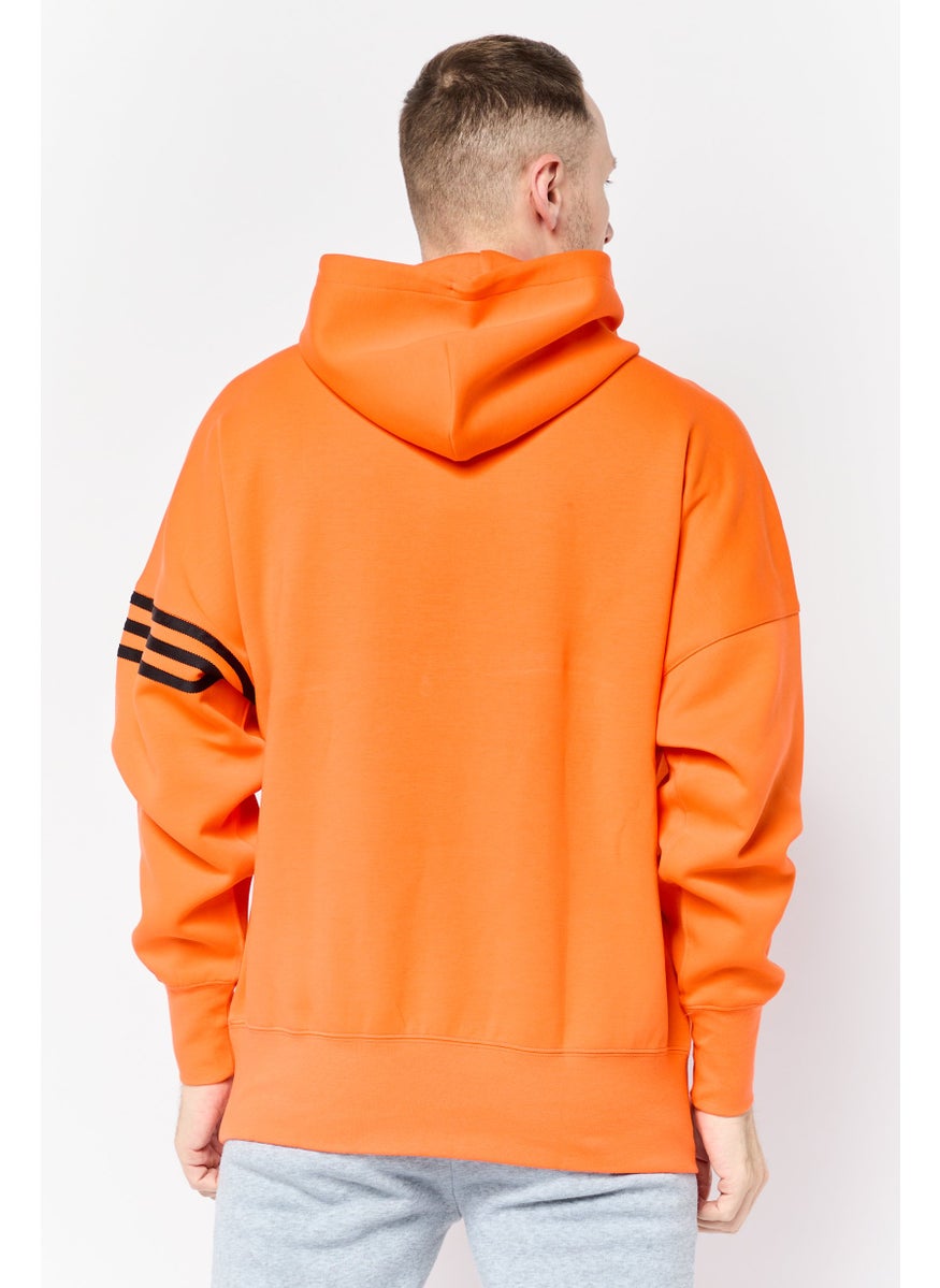adidas Originals Men Sportswear Fit Long Sleeve Outdoor Hoodie, Orange  - Image 3
