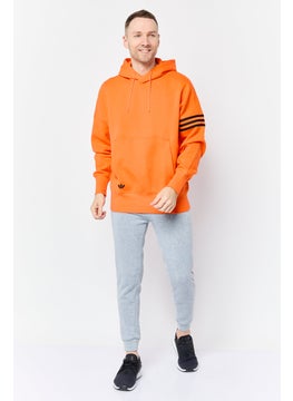 adidas Originals Men Sportswear Fit Long Sleeve Outdoor Hoodie, Orange  - Image 4