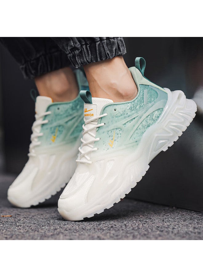 Pull Back Warrior Men's Functional Style Dad Sneakers Lightweight Durable Sports Casual Shoes Wxyj392 Green White Size 44 - Image 5