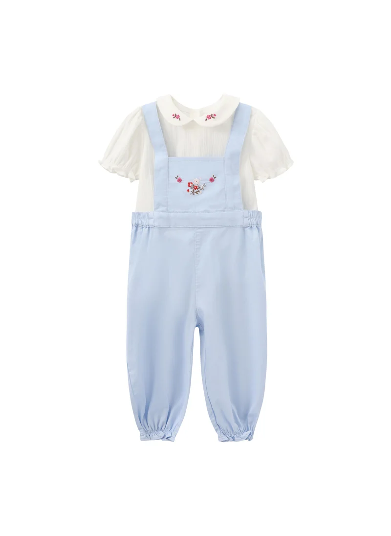 Balabala Blue/White Baby Girls Woven short sleeve suit for Women | Best Price UAE