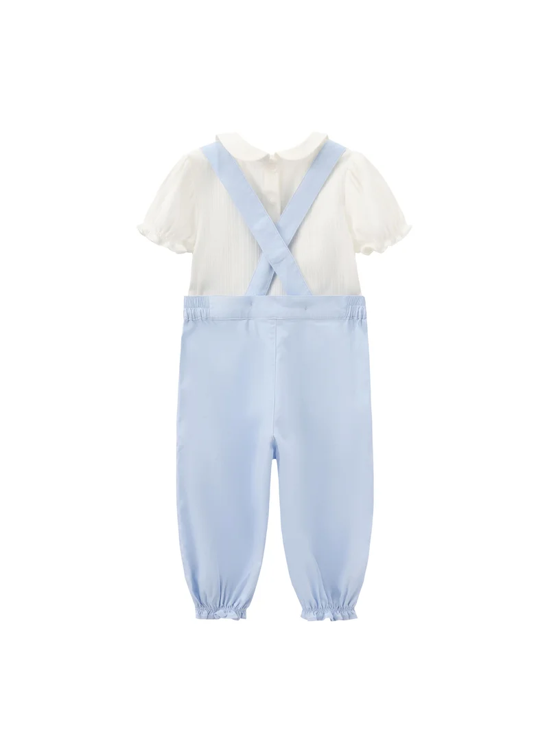 Balabala Blue/White Baby Girls Woven short sleeve suit for Women | Best Price UAE